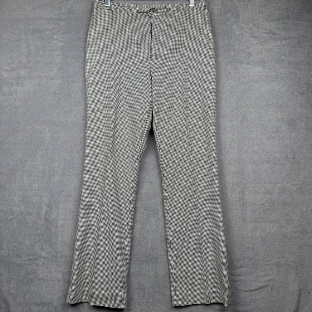 Vintage‎ Ralph Lauren Houndstooth Flared Leg Trousers Pants Size 10 Black White
